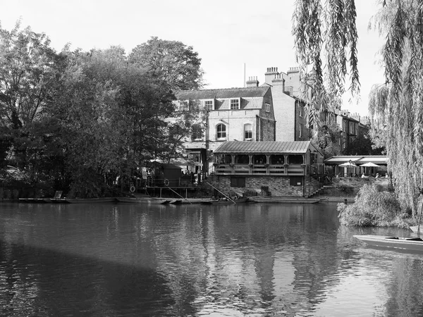 Cambridge Circa October 2018 Punting River Cam Black White — Stock Photo, Image