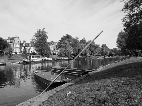 Cambridge Circa October 2018 Punting River Cam Black White — Stock Photo, Image