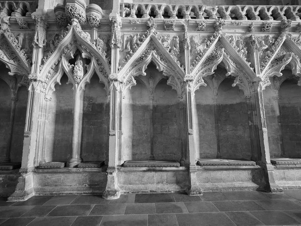 Ely Circa Octobre 2018 Lady Chapel Cathédrale Ely Noir Blanc — Photo