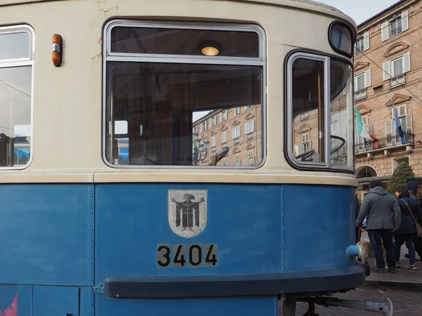 Torino Talya Yaklaşık Aralık 2018 Vintage Almanca 3404 Tramvay Römork — Stok fotoğraf