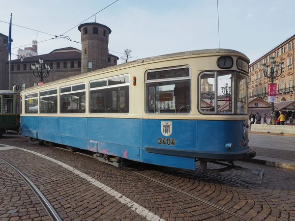 トリノ トロリー祭でトリノ イタリア 2018 ヴィンテージ ドイツ 3404 トラム トレーラー — ストック写真