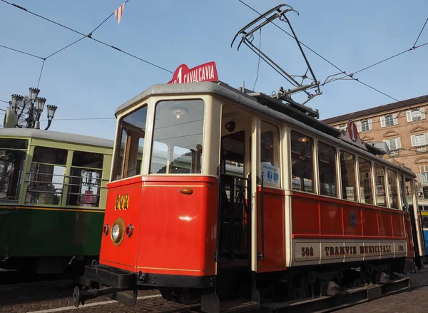 Turin Italien Circa December 2018 Vintage 502 Spårvagn Vid Vagn — Stockfoto