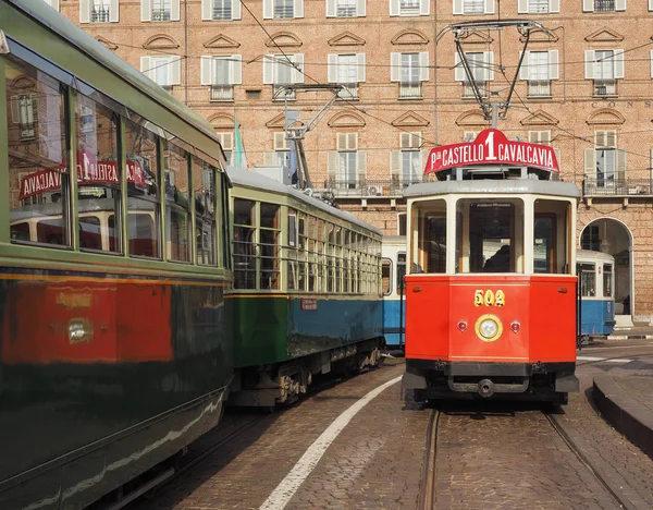 Turin Itália Circa Dezembro 2018 Vintage 502 Eléctrico Trolley Festival — Fotografia de Stock