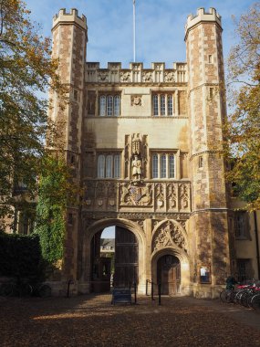 Cambridge, İngiltere - Ekim 2018 yaklaşık: Trinity College