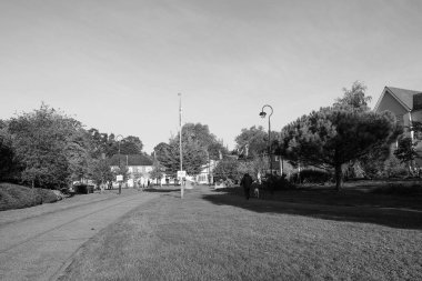 Ely, İngiltere - Ekim 2018 yaklaşık: Kenti siyah beyaz