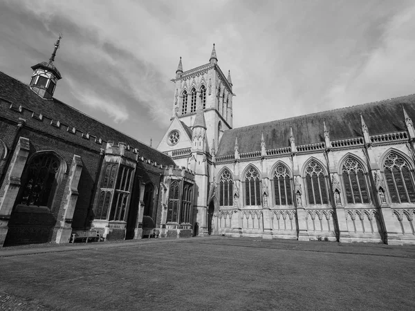 Cambridge Ngiltere Yaklaşık Ekim 2018 Siyah Beyaz John College Chapel — Stok fotoğraf