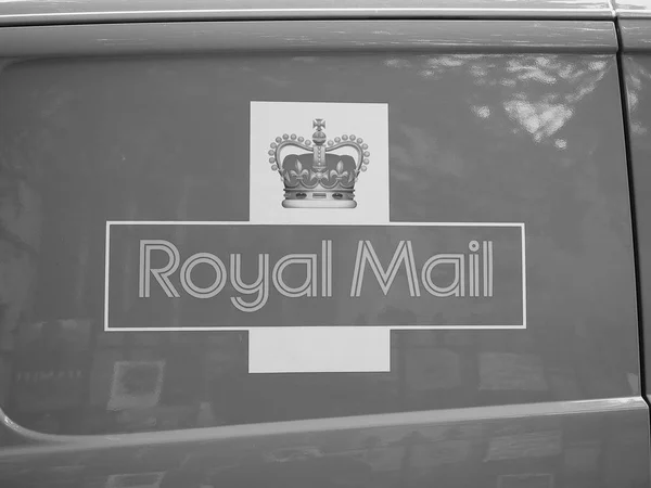 Cambridge Circa October 2018 Sign Red Royal Mail Van Black — Stock Photo, Image