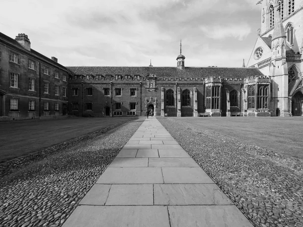 Cambridge Circa October 2018 First Court John College Black White — Stock Photo, Image