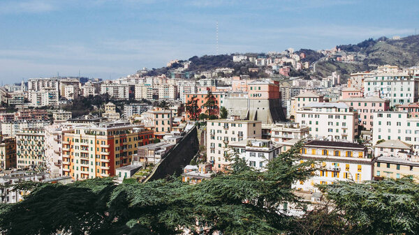 View of the city of Genoa in Italy