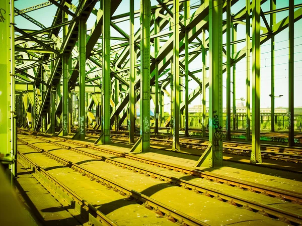 Detail Van Railway Railroad Tracks Voor Treinen Vintage Retro — Stockfoto