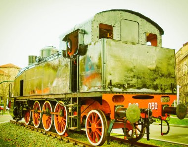Eski Buhar detayını Tren Lokomotif araç vintage retro