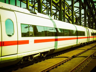 Detay bir yüksek hızlı tren retro vintage