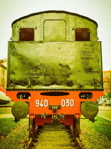 Dettaglio Antico Treno Vapore Locomotiva Veicolo Vintage Retrò — Foto Stock