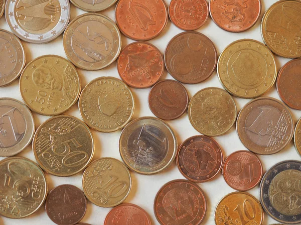 Pieniądze Monet Euro Eur Waluta Unii Europejskiej Użyteczna Jako Tło — Zdjęcie stockowe