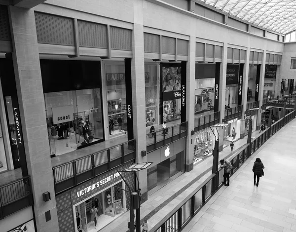 Cambridge Circa October 2018 Grand Arcade Shopping Centre Black White — Stock Photo, Image