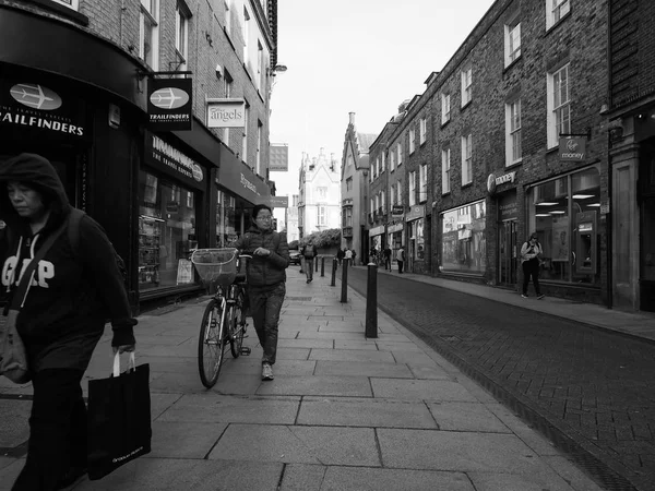 Cambridge Oktober 2018 Grüne Straße Schwarz Weiß — Stockfoto