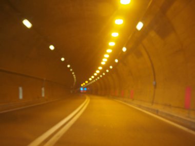 bir galeri Tünelin ışıkları arka plan olarak yararlı ile ufuk bulanıklık