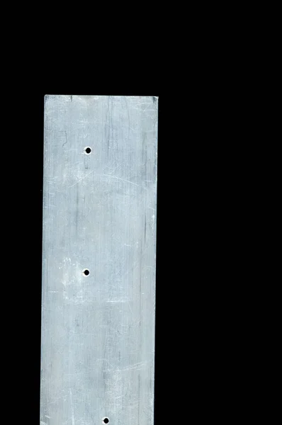 Barre Métallique Aluminium Sur Fond Noir Avec Espace Copie — Photo