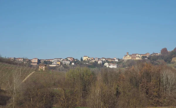 Vista Ciudad Monta Alba Italia — Foto de Stock