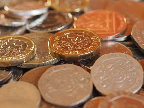 Libra Mince Peníze Gbp Měna Spojeného Království Užitečné Jako Pozadí — Stock fotografie