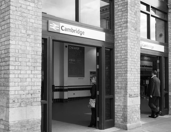 Cambridge Circa October 2018 Cambridge Railway Station Black White — Stock Photo, Image