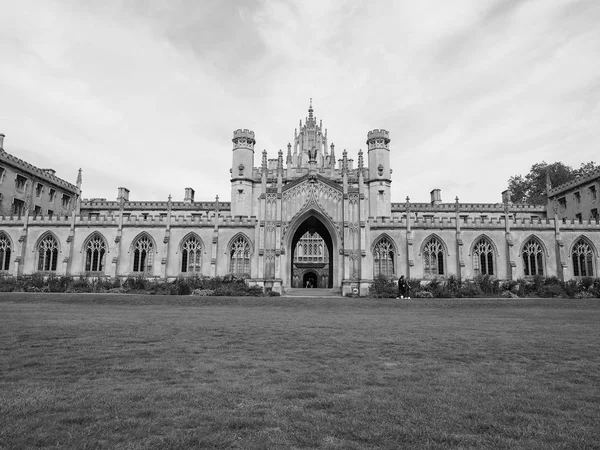 Cambridge Circa October 2018 New Court John College Black White — Stock Photo, Image