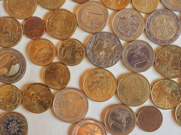 Monedas Euros Dinero Eur Moneda Unión Europea Útil Como Fondo — Foto de Stock