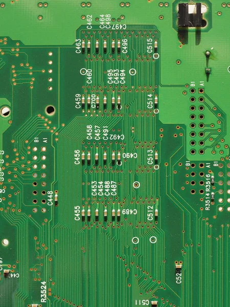 Détail Une Carte Circuit Imprimé Électronique Pcb — Photo