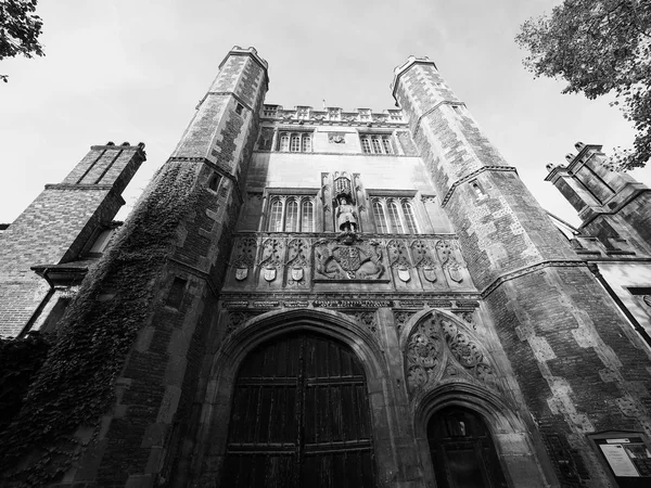 Cambridge Reino Unido Circa Outubro 2018 Trinity College Preto Branco — Fotografia de Stock