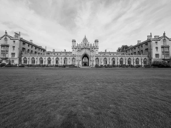 Cambridge Circa October 2018 New Court John College Black White — Stock Photo, Image