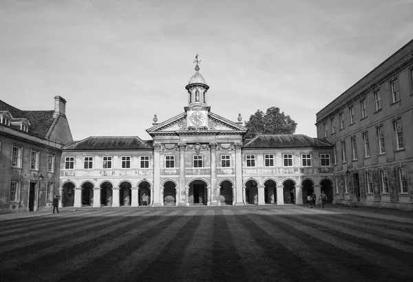 Cambridge Circa October 2018 Emmanuel College Black White — Stock Photo, Image