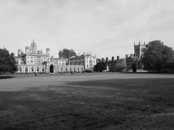 Cambridge Circa Ottobre 2018 John College Bianco Nero — Foto Stock