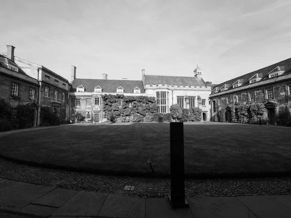 Cambridge Reino Unido Circa Outubro 2018 Emmanuel College Preto Branco — Fotografia de Stock