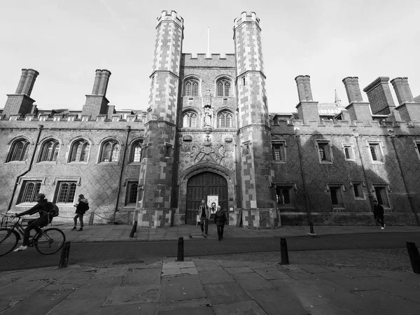 Cambridge Storbritannien Circa Oktober 2018 John College Svart Och Vitt — Stockfoto
