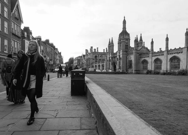 黒と白でケンブリッジ イギリス 2018年 月年頃 キングス カレッジ — ストック写真
