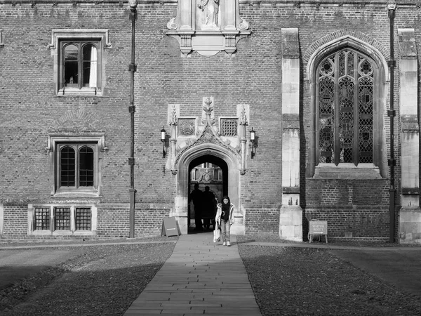 Cambridge Circa October 2018 John College Black White — Stock Photo, Image