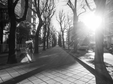 GRUGLIASCO, ITALY - CIRCA DECEMBER 2018: Viale Gramsci avenue