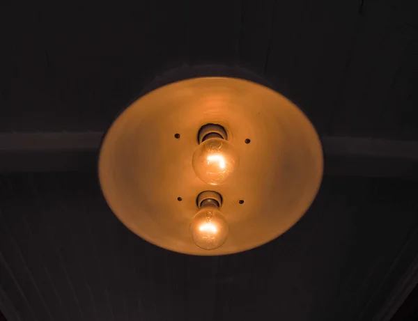 Incandescência Elétrica Lâmpada Globo Com Filamento Fio — Fotografia de Stock