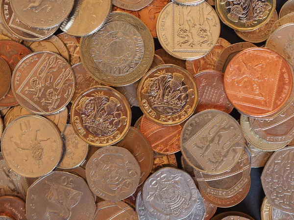 磅硬币金钱 Gbp 英国的货币有用作为背景 — 图库照片