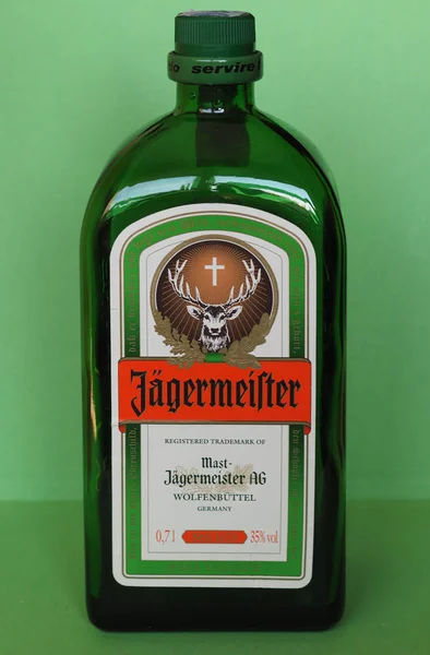 Berlin Deutschland Dezember 2018 Jaegermeister Kräuterlikörflasche — Stockfoto