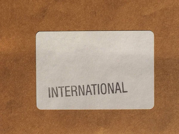 Étiquette Internationale Sur Lettre Postale Aérienne — Photo
