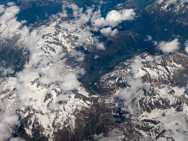 Aerial View Swiss Alps Europe Stock Photo