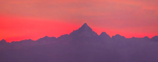 Montagnes Monviso Coucher Soleil Haute Montagne Des Alpes Cottiennes Dans — Photo