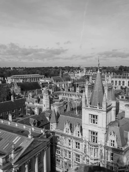 Cambridge Ngiltere Şehir Içinde Siyah Beyaz Havadan Görünümü — Stok fotoğraf