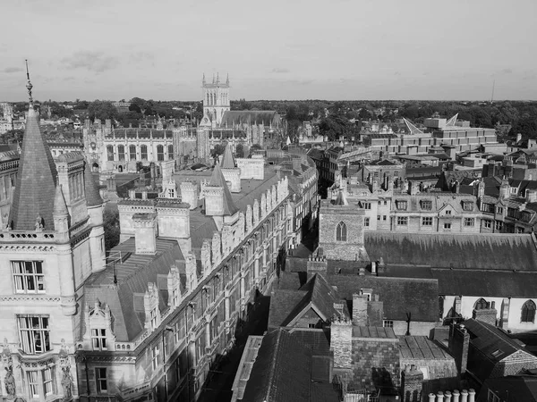 Vista Aérea Ciudad Cambridge Reino Unido Blanco Negro — Foto de Stock