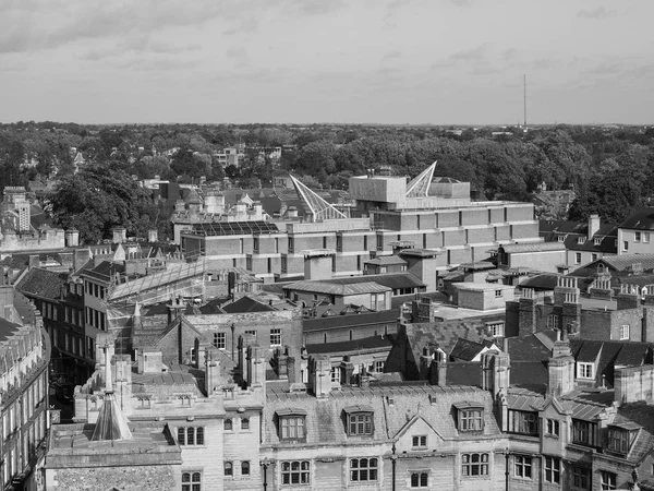 Cambridge Ngiltere Şehir Içinde Siyah Beyaz Havadan Görünümü — Stok fotoğraf