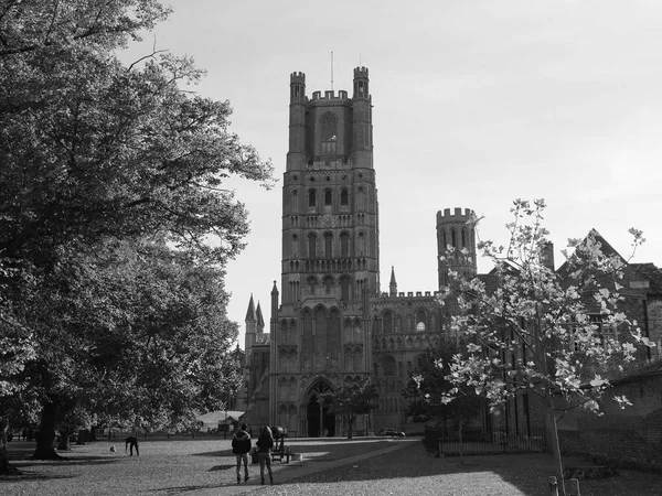 Ely Ngiltere Siyah Beyaz Ely Katedrali Eski Adıyla Kilisesi Etheldreda — Stok fotoğraf