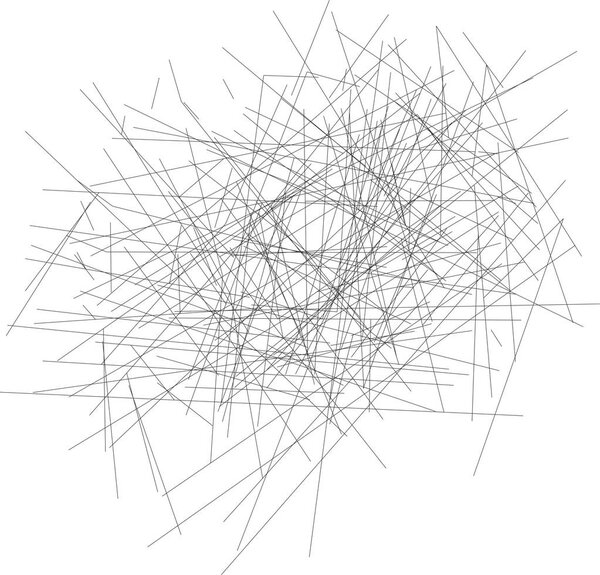 random tangle of black lines twisted together in a confused mass
