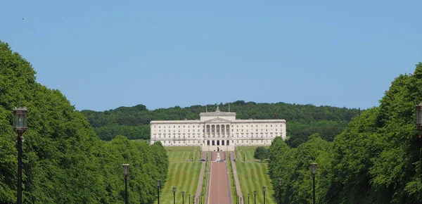 Flybilde Parliament Buildings Kjent Som Stormont Belfast Storbritannia – stockfoto