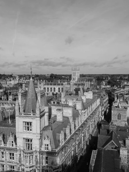 Cambridge Ngiltere Şehir Içinde Siyah Beyaz Havadan Görünümü — Stok fotoğraf